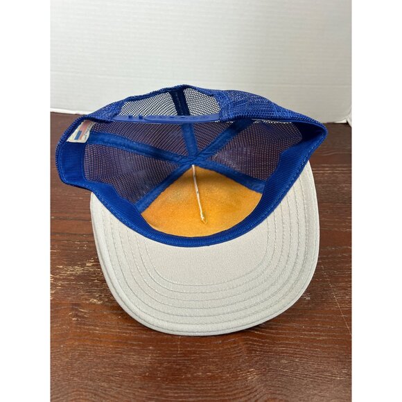Vintage 1984 Louisiana World Exposition Trucker Hat Blue & White Mesh Snapback X - Picture 3 of 5